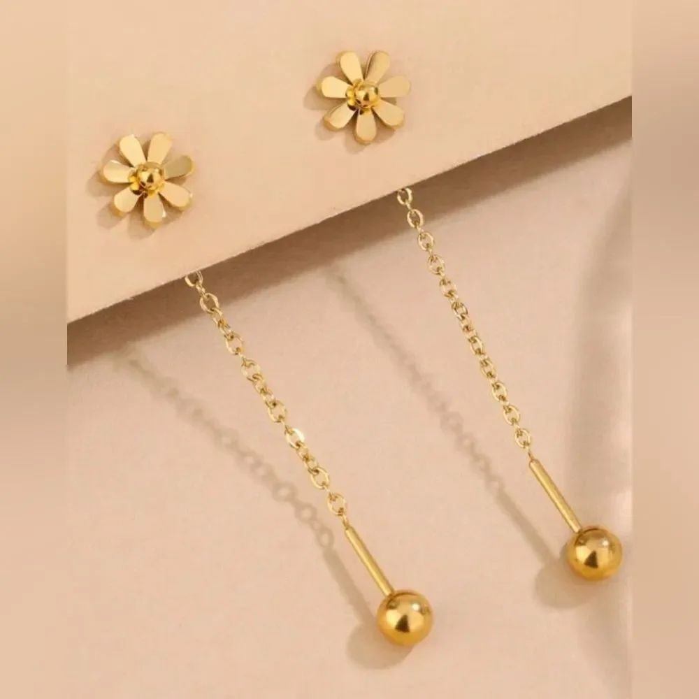 Bohemian flower drop earrings N676